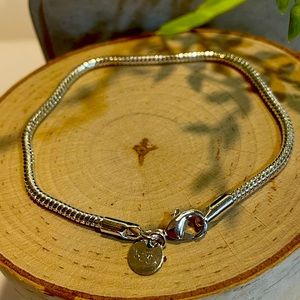 NEW- Sterling silver plated Snake chain bracelet